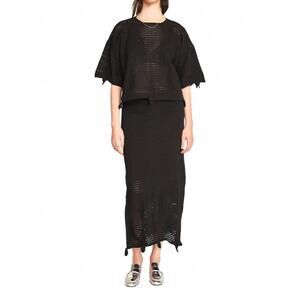 NEW MIRTH lokaro pointelle skirt in black